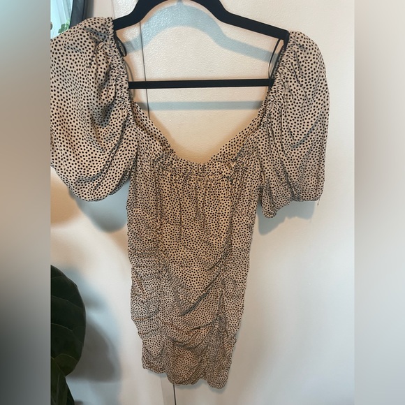 Zara Ruched Polka Dot Dress - Picture 3 of 5